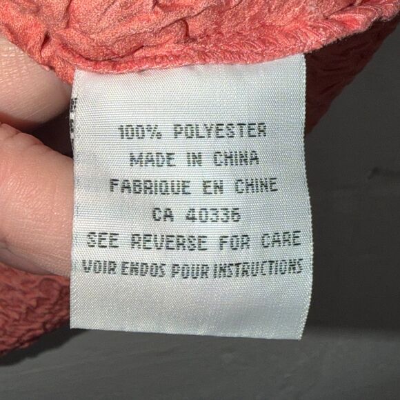 Vintage Crinkle Floral Sleeveless Mock Neck Top Pink Burgundy Stretch Ness S - Picture 5 of 10